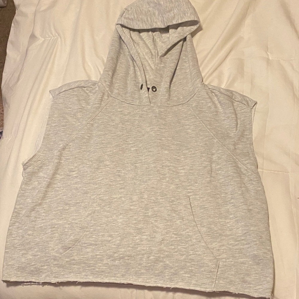 Forever 21 Light Gray Sleeveless Hoodie